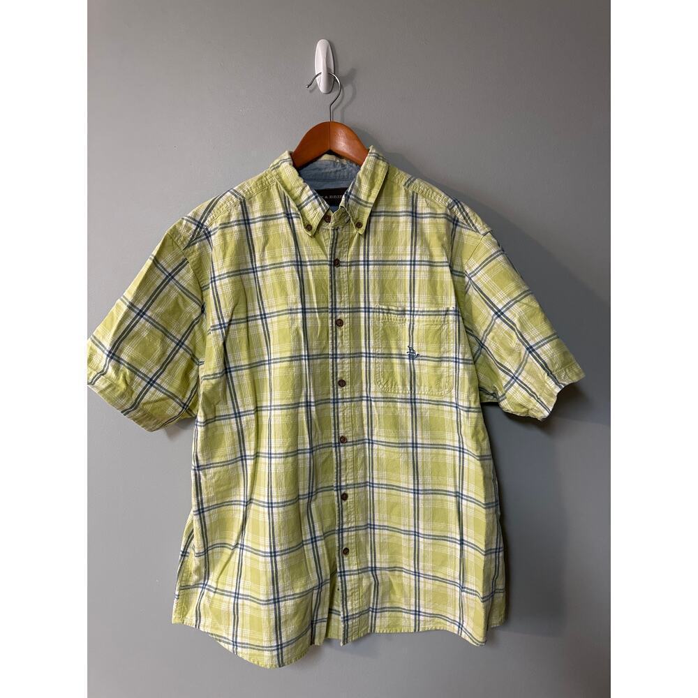 Bit & Bridle Men’s XL Green Plaid Short Sleeve Button Down Shirt